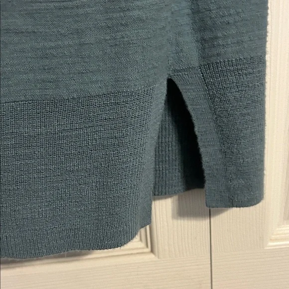 ANN TAYLOR LOFT X-Small Teal Open Cardigan Sweater Duster Cotton Layering Office - Picture 4 of 6